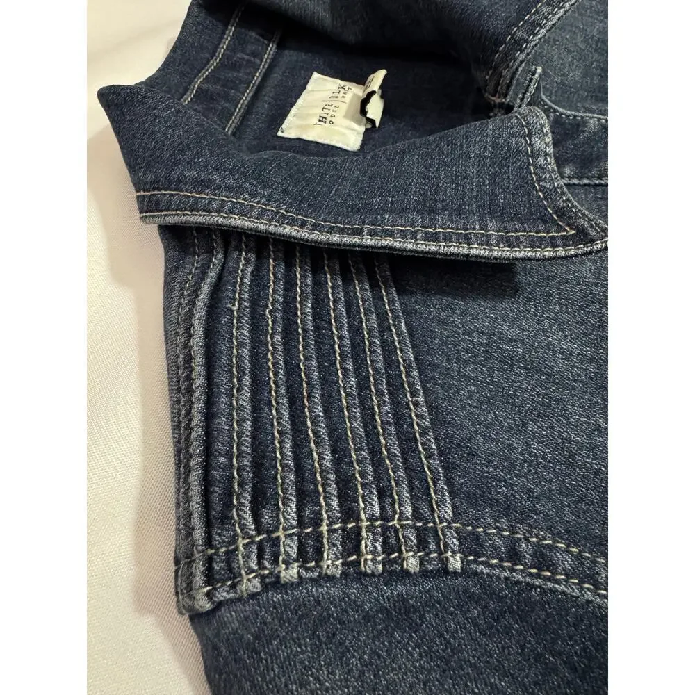 WHITE HOUSE BLACK MARKET JEAN JACKET — Cotton Stretch Denim Blue Size 6 - Picture 8 of 8